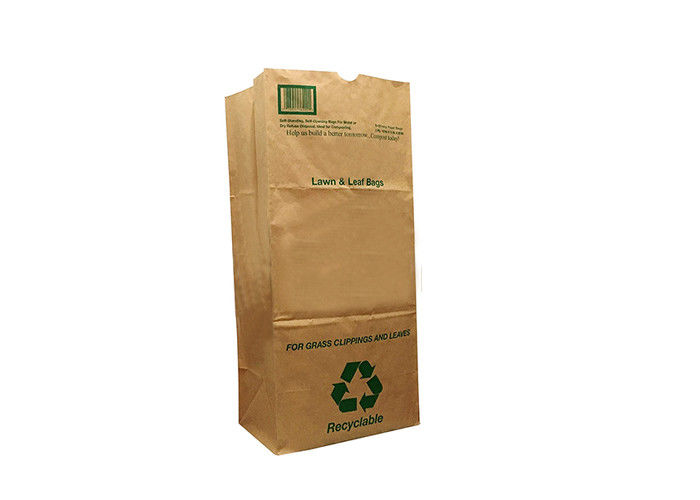 200 Microns Multiwall Kraft Paper Bags 25kg Lawn And Leaf Refuse Bags