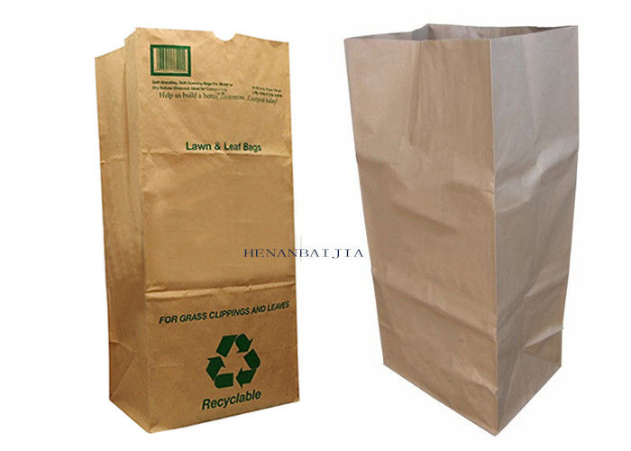 Large Brown 4ply Paper Lawn And Leaf Bags Poly Lined Wet Waste Paper