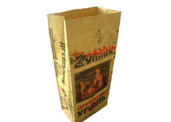 Color BBQ Charcoal Bags Kraft Paper Sack Packaging Wholesale Hot Seal