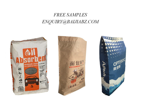 Liquid Spill Absorbent Multiwall Kraft Paper Bag Customized 20kg 25kg