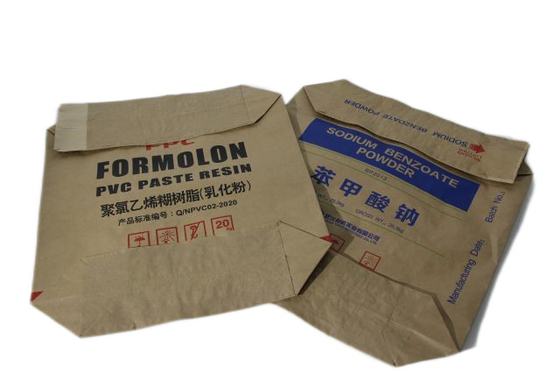 Customized Valve Industrial Multiwall Paper Bags Gravure Printing Shape Customization