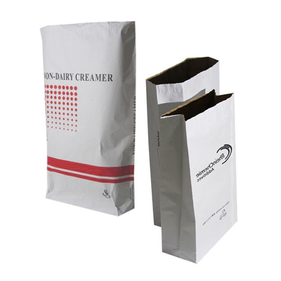 Wheat Flour Coconut Packaging Pinch Bottom Paper Bags Recycled With Logo Print