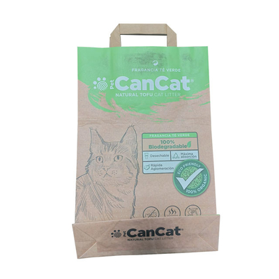 Biodegradable Kraft Paper Biodegradable Cat Litter Bags 6L 10L Custom Printed