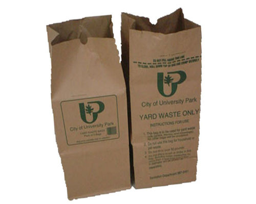 Waterproof 30 Gallons Extra Large Paper Lawn Bags Customized Solutions For Business