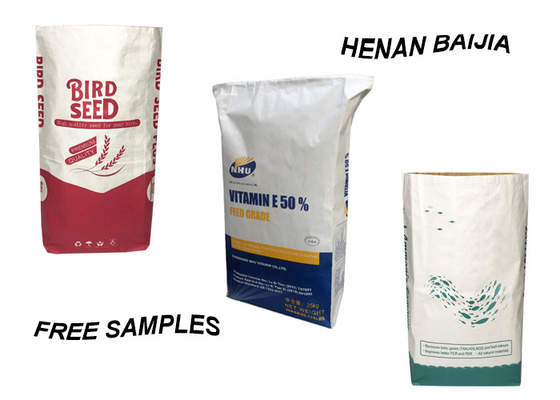 Custom Logo Kraft Paper Bag For Bread Wheat Flour Packaging