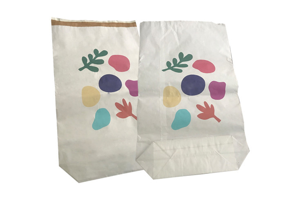 Food Grade Heat Sealed Paper Bags Square Bottom White Brown For Synanthrin