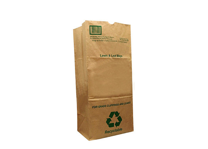 125gsm Multiwall Kraft Paper Bags Heavy Duty Yard Waste Bags With