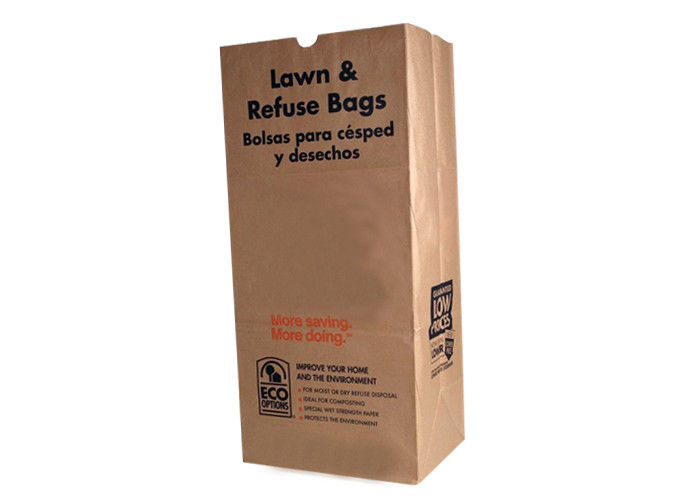 4ply Kraft Large Lawn Paper Bags For Yard Waste Paper Lawn And Refuse Bags