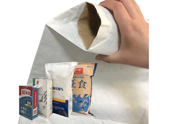 Chemical Pasted Valve Multiwall Paper Bags Custom Printed 15kg For Cement