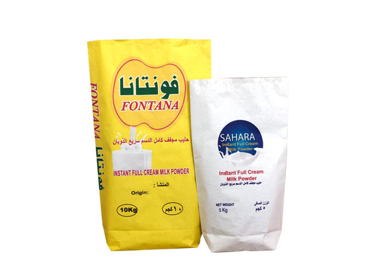 Milk Powder Packaging 20kg 25kg Multi Wall Paper Sacks 3 Layers Pe Lined