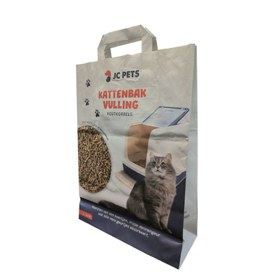 Biodegradable Kraft Paper Bags For Cat Litter Packaging Custom Print
