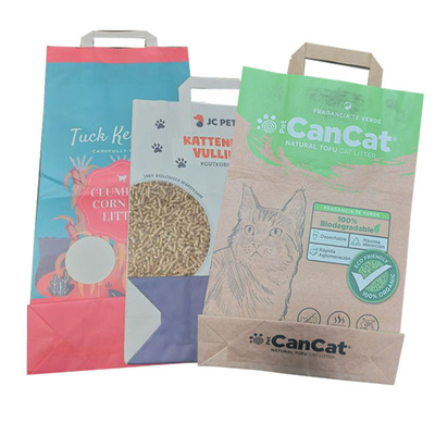6L 10L Heat Sealed Side Gusset Biodegradable Cat Litter Bags Wear Resistance