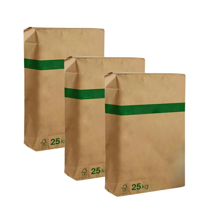 Flexo Printing Chemical Pasted Valve Multiwall Paper Bags PE Film 2 Layers