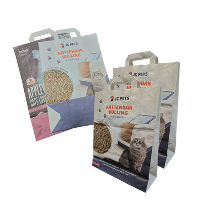 5L 10L Kraft Paper Packaging Bags Pet Natural Tofu Cat Litter Bag Open Mouth