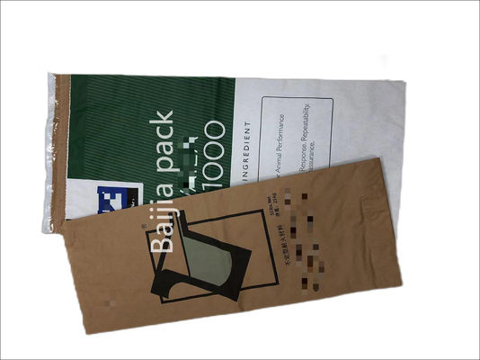 Heat Sealing Multiwall Kraft Paper Bags Customized Thickness And Printing