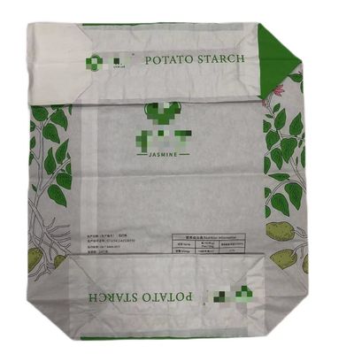 Custom Valve Type Multiwall Paper Sack Industrial Packaging Starch With Lamination