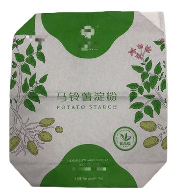 Custom Valve Type Multiwall Paper Sack Industrial Packaging Starch With Lamination