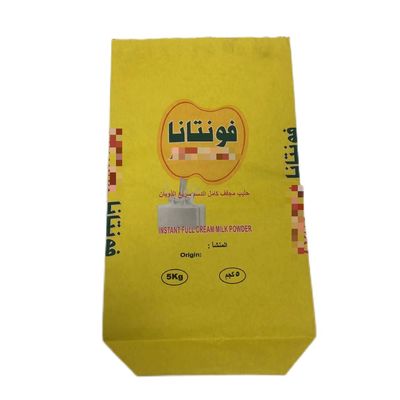 Customized Shape Industrial Pinch Bottom Paper Bags For Milk Powder Up To 7 Colorful Printing