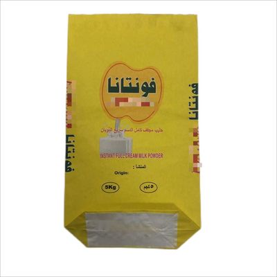 Customized Shape Industrial Pinch Bottom Paper Bags For Milk Powder Up To 7 Colorful Printing