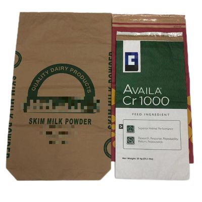 Customized Printing Logo Multiwall Paper Bags Moisture Proof