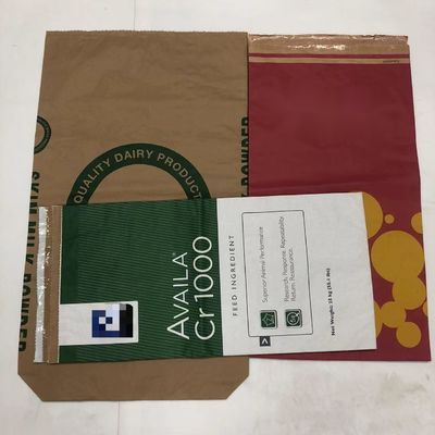 Customized Printing Logo Multiwall Paper Bags Moisture Proof