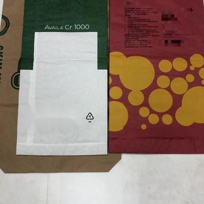 White Or Brown Heat Sealed Paper Bags Customized Thickness Multiwall Kraft Paper Bags