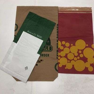 White Or Brown Heat Sealed Paper Bags Customized Thickness Multiwall Kraft Paper Bags
