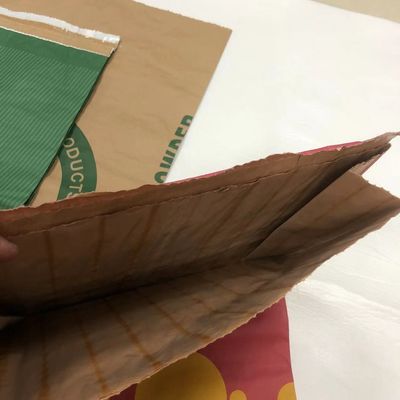 Customized Logo Heat Seal Paper Bag White Brown Multiwall Paper Bag