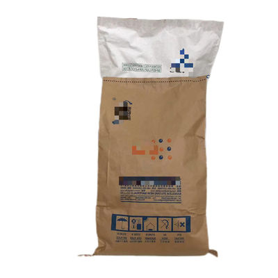 Eco Friendly Heat Sealed Kraft Paper Bags Custom Logo Food Grade Packaging For Food Agriculture Chemistry Feed Building