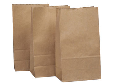 Eco Friendly Brown Kraft Paper Bag 60g-120g/M2 Block Shape Bottom Strong Load Bearing