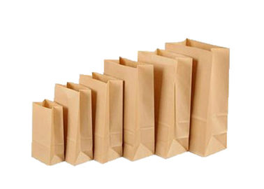 Eco Friendly Brown Kraft Paper Bag 60g-120g/M2 Block Shape Bottom Strong Load Bearing