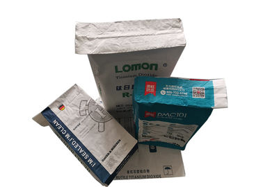 Block Bottom Industrial Paper Bags Moisture Proof Delicate Bright Colored Printing