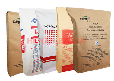 Block Bottom Kraft Heat Seal Bags Water Proof Non Slip Surface Portable Easy To Carry