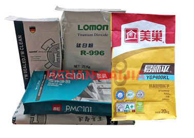 Square Bottom  Industrial Paper Bags Good Stability 25kg 30kg 50kg Strong Load Bearing