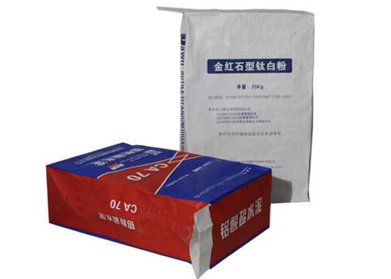 20KG 25KG Pasted Valve Multiwall Kraft Paper Bags Chemical Industry Cement Mortar