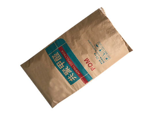 High Speed Filling  Heavy Duty Kraft Paper Bags Durable 3 Layers With  PE Bag Inside