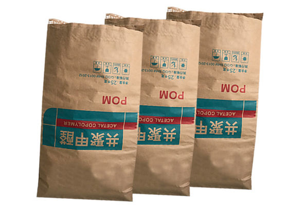 High Strength Sewn Open Mouth Multiwall Paper Bags Pinch Bottom For Packaging