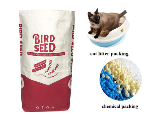 Moisture Proof Dog Feed Square Bottom Paper Bag Cat Litter Animal Feed Seed For Bird