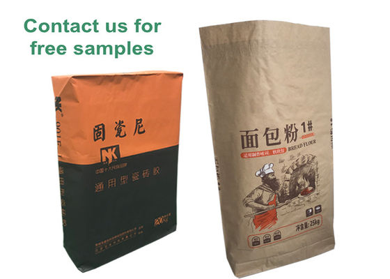 25kg 20kg 50kg Multiwall Kraft Paper Valve Bag Sack For Powder Material Packaging