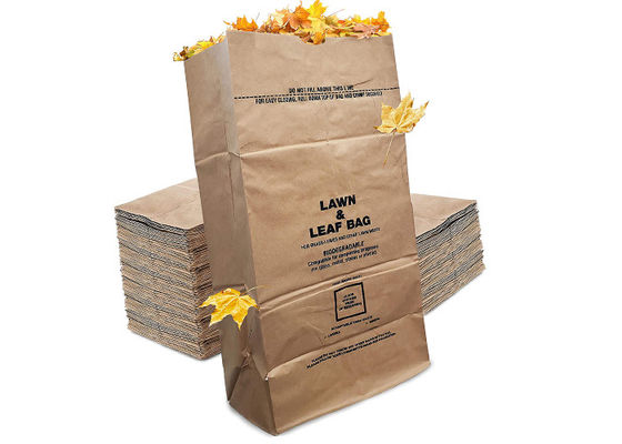 Brown Kraft Eco Friend Compostable Paper Trash Bag Double Layer