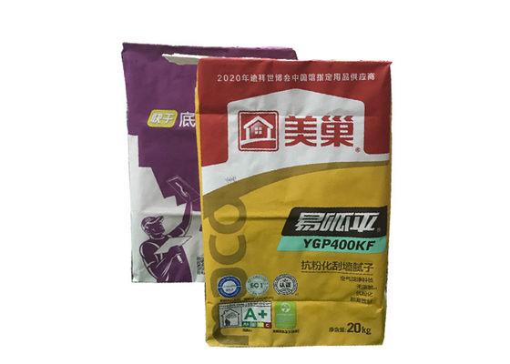 Pasted Separate PE Film Valve Paper Sack Packaging Chemical Materials White Or Brown