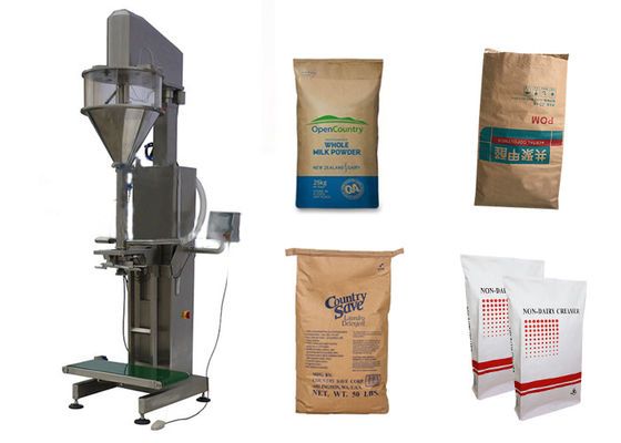 Logo Customized Brown Craft Paper Bag For Food Grade Powder Material