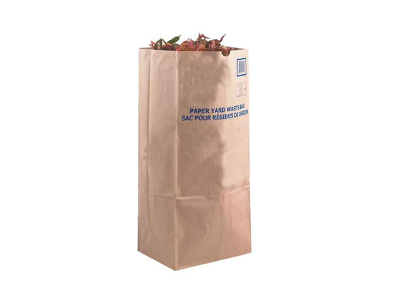 Biodegradable Heavy Duty Garden Waste Lawn Paper Bags For Packaging Lawn And Leaf