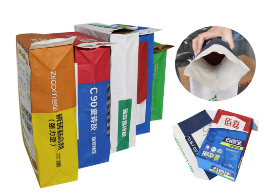20kg 25kg Pasted Valve Multiwall Paper Bags Mortar Bags For Dry Powder Tea Powder