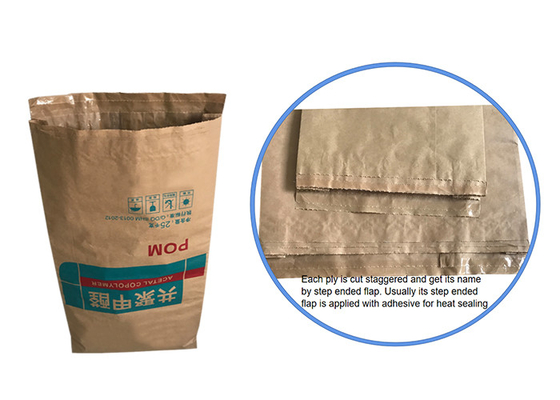 Flexo Printing 25kg 20kg Multiwall Kraft Paper Bags Sugar Packaging Paper Bag