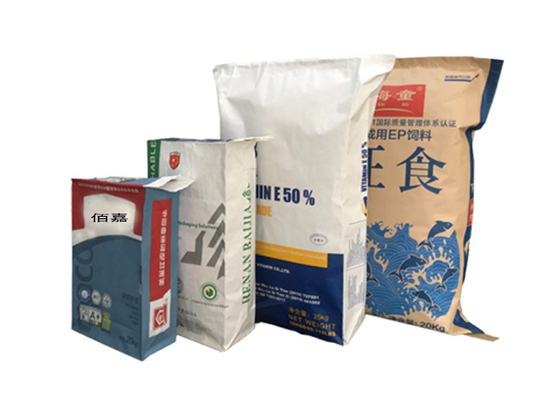 Recyclable Kraft Paper Bags 25kgs 50kgs Pet Feed Vitamin Additive Seed For Bird