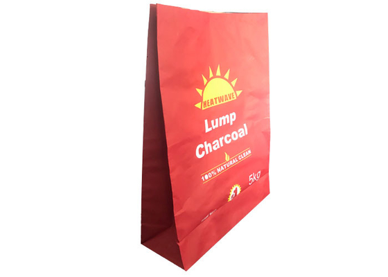 Charcoal Packaging Multi Wall Paper Sacks Capacity Barbecue 5kg Charcoal Bags