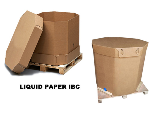 Cubic 1000l IBC Tank Coconut Oil Liquid Package Paper IBC Tote With Line Bag
