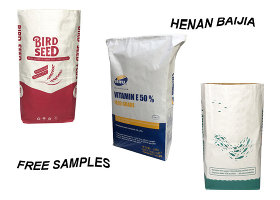 Flexo Print Multiwall Kraft Paper Sack 1-3 Layers For Food Industry