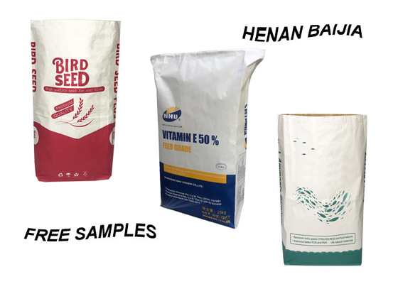 Kraft Paper Laminated Pp Woven Bags Waterproof 3 Layer Plastic Composite 25kg 50kg